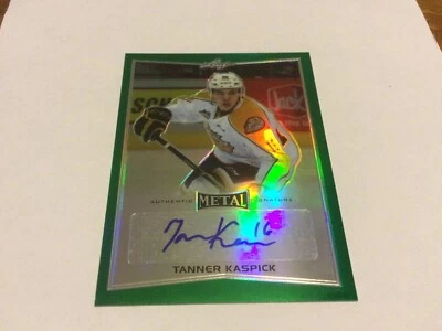 2014-15 ITG Hoja Metal Prismático Verde #BATK1 Tanner Kaspick Autógrafo Automático 2/5 Foto 1 de 2
