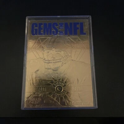 1997 Pro Line Gems Gems of the NFL 23K Gold Brett Favre #G6 HOF - Image 1 of 2