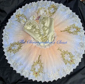 Professional Peach Gold Sugar Plum Fairy Aurora Paquita Ballet Tutu Costume XXS - Picture 1 of 11