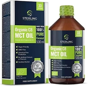 Organic C8 MCT Oil 100% Pure Coconut Boosts Ketones 3X More Than Other MTC 500ml - Picture 1 of 8