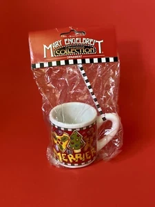 Rare Mary Engelbreit Mini 2” Christmas Cocoa/Coffee Cup Ornament Retired New - Picture 1 of 6