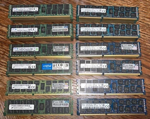 Lot of 56 Micron Samsung Hynix 16GB PC3-12800R PC3L DDR3 RAM Server Memory 896GB - Picture 1 of 6