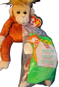 Original and Rare Error 1999 TY Brand SCHWEETHEART the ORANGUTAN & Matching Toy. - Picture 1 of 5