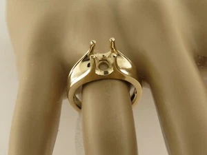 Anillo solitario de montaje de 1,5 quilates oro amarillo sólido de 14 quilates con cabeza de 4 clavijas - Imagen 1 de 12