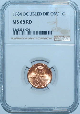1984 NGC MS68RD FS-101 Red DDO Doubled Die Obverse Double Ear Lincoln Cent Cover