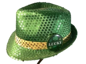 Irish St Patrick’s Day Unisex One Size Party Hat Get Lucky! Pin - Picture 1 of 5