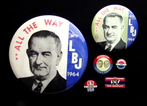 Vintage Original LBJ / LBJ - HUMPHREY Pinbacks - Picture 1 of 2