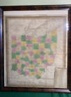 1834 Ohio Augustus Mitchell Tourist Pocket Book Map Framed
