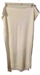 Liz Claiborne Cream Scarf Wrap Crochet Trim Off White 22 x 76 Inches T20 - Picture 1 of 5