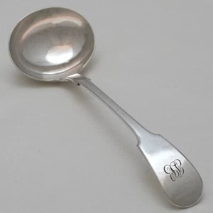 OLD ENGLISH FIDDLE Design S L & S SHEFFIELD Silver Service Cutlery Sauce Ladle - Picture 1 of 2