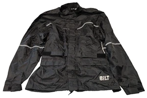 Bilt BLW 4 Waterproof Rain Shell Reflective Black Motorcycle Jacket Size 2XL - Picture 1 of 12