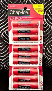 9x CHAP ICE CHERRY LIP BALM SOOTHE PROTECT MOISTURIZE DRY CHAPPED LIPS CHAPSTICK - Picture 1 of 4