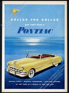 1950 Pontiac Silver Streak convertible car color art vintage print ad - Picture 1 of 7