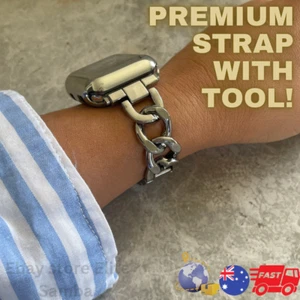 LUXURY PREMIUM Apple Watch Band Gold Silver With Tool Stainless Steel Silver - Bild 1 von 21