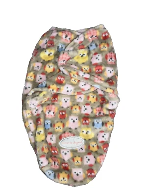 Mantas y más allá bolsa de envoltura infantil manta rosa búhos super suave Foto 1 de 4