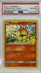 Pokemon PSA 10 Cyndaquil 10/25 Holo Rare McDonald's Collection Card - Picture 1 of 1