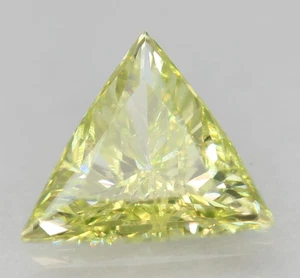 0.13 Carat Canary Yellow VS2 Triangle Natural Enhanced Loose Diamond 3.63X3.61mm - Picture 1 of 1