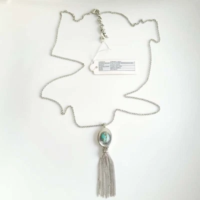 32" Lucky Brand Oval Tassel Pendant Necklace Retro Women Party Vacation Jewelry - Image 1 of 4