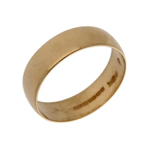 Alianza de boda de oro amarillo de 9 quilates de segunda mano de 6 mm tamaño: oro R de 9 quilates unisex - Imagen 1 de 2