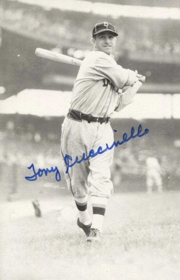 Tony Cuccinello autographed vintage Brooklyn Dodgers Rowe postcard - Image 1 of 1