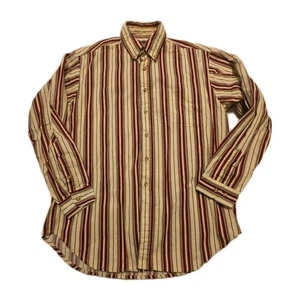 Basic Editions Men's Striped Christmas Colors Dress Shirt Multicolor Size Medium - Picture 1 of 7