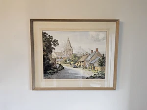 Signed Watercolour F Colin Gathercole Lyddington Rutland Framed Large Artwork - Picture 1 of 8
