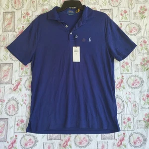 POLO RALPH LAUREN Men's Blue Custom Slim Fit Soft Cotton Polo Shirt Size M $110 - Picture 1 of 7