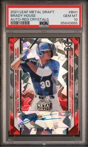 BRADY HOUSE 2021 Leaf Metal Draft Red Crystals Auto /2 PSA 10 Gem Mint Nationals - Bild 1 von 2