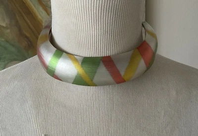 ALEXIS BITTAR Wide Opalescent Multi-Color Lucite Choker-Collar-Necklace - Image 1 of 3