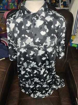 Camisa polo para hombre Etonic camuflada blanca y negra talla XL Foto 1 de 4