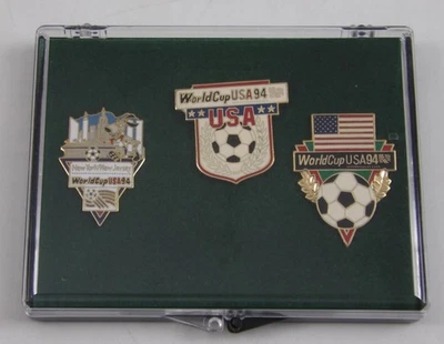 World Cup USA 1994 (3) Pin Set with Case - Soccer Football Futbol - Image 1 of 3