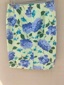 TALBOTS SKIRT LINED FLORAL YELLOW, LILAC, GREEN SZ 4 ~LN~ - Picture 1 of 5