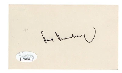 Hank Greenberg Signed Autographed 3X5 Index Card Tigers Hall of Fame JSA CF45700 - Image 1 of 2