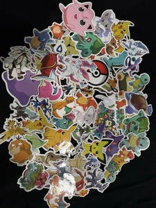 Pokemon 60-Pack Anime Stickers for Laptop, Skateboard, Luggage - Picture 1 of 2