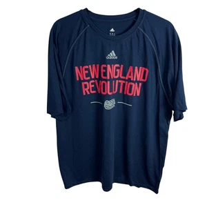 Adidas Climate New England Revolution Mens T-Shirt Size Large Blue Short Sleeves - Picture 1 of 5