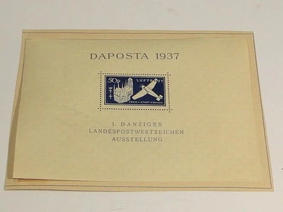 DANZIG SCOTT C41 BISAGRAS - 1937 50pf DK GRYSH BL DAPOSTA HOJA DE RECUERDO sin usar Foto 1 de 2