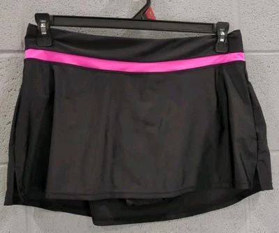 New Zeroxposur Swim Skirt Womens Stretch Elastic Waist Black/Pink Size M  - Image 1 of 4