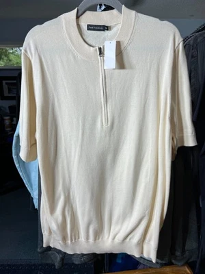 NWT Paul Fredrick Supima Cotton Quarter-Zip Short-Sleeve Sweater SZ XXL - Image 1 of 4