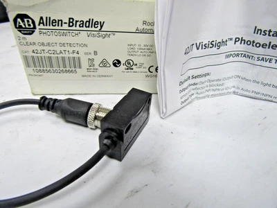 ✌️NEW ALLEN BRADLEY 42JT-C2LAT1-F4 PHOTOELECTRIC SENSOR CLEAR OBJECT DETECTION - Image 1 of 3