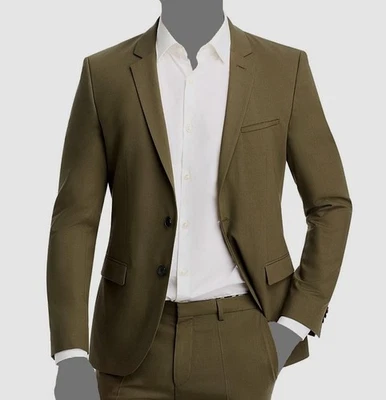 Hugo Boss Men's Green Solid Art Extra Slim Fit Suit Jacket Size 38R. - Image 1 of 3