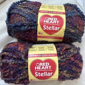 LOT of 2 RED HEART STELLAR in INFINITY 80yds 4oz Super Bulky 99% Acrylic 1%Fiber - Bild 1 von 4
