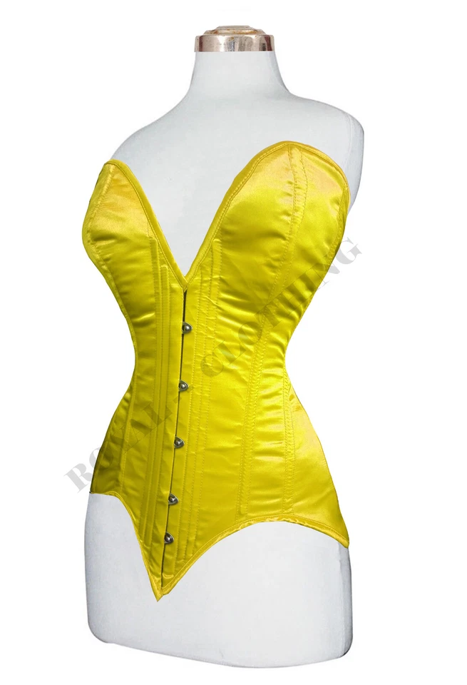 Steel Boned Over Bust Body Shaper Long Line Waist Hip Training Satin Corset 9494 - Image 1 of 1