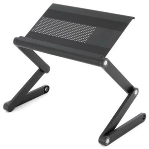Laptoptisch Alulegierung Platte 45x25cm Schwarz verstellbar Lüftungssschlitze - Bild 1 von 7