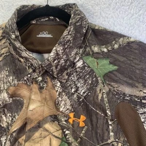 UnderArmour Mens Camo MossyOak Break Up Short Sleeve Size L Hunting - Picture 1 of 12