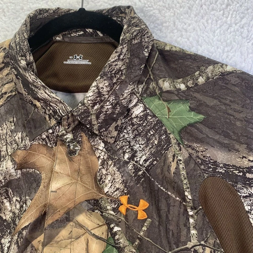 UnderArmour Mens Camo MossyOak Break Up Short Sleeve Size L Hunting - Image 1 of 4