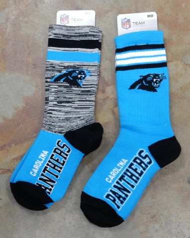 2 Pack NFL Carolina Panthers Retro Deuce Reverse MED Gift Set Socks McCaffrey Cover