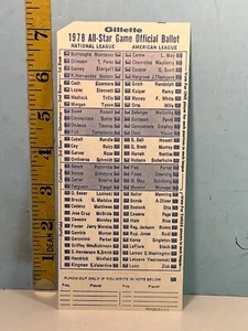 1978 Gillette Major League Baseball All-Star Game Ballot - Picture 1 of 2