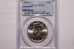 2006-D KENNEDY HALF DOLLAR GRADED PCGS MS66 - Picture 1 of 4