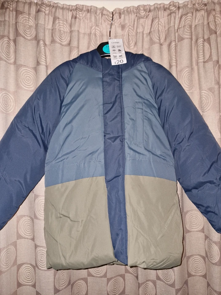 George Boys' Green Padded Winter Coat, Size 5-6 Polyester Puffer Jacket - Image 1 of 1