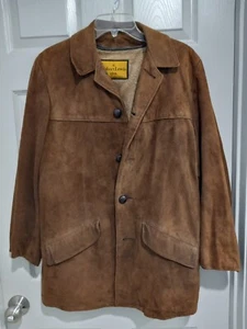 Men’s A Robert Lewis Idea Jacket Coat Brown Leather Vintage Size 38 - Picture 1 of 13